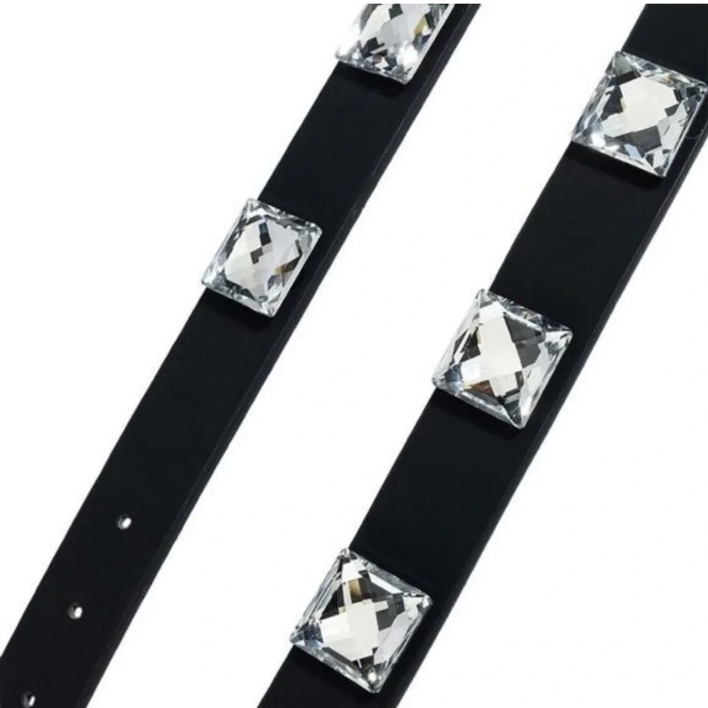 The Elaine Skinny: Black Diamond Bling Studded Belt